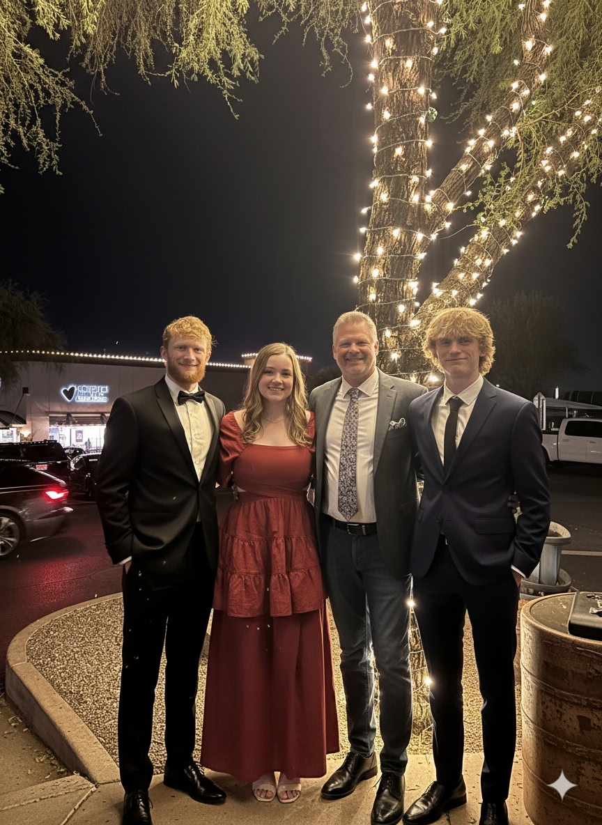 Family together at a meaningful celebration
